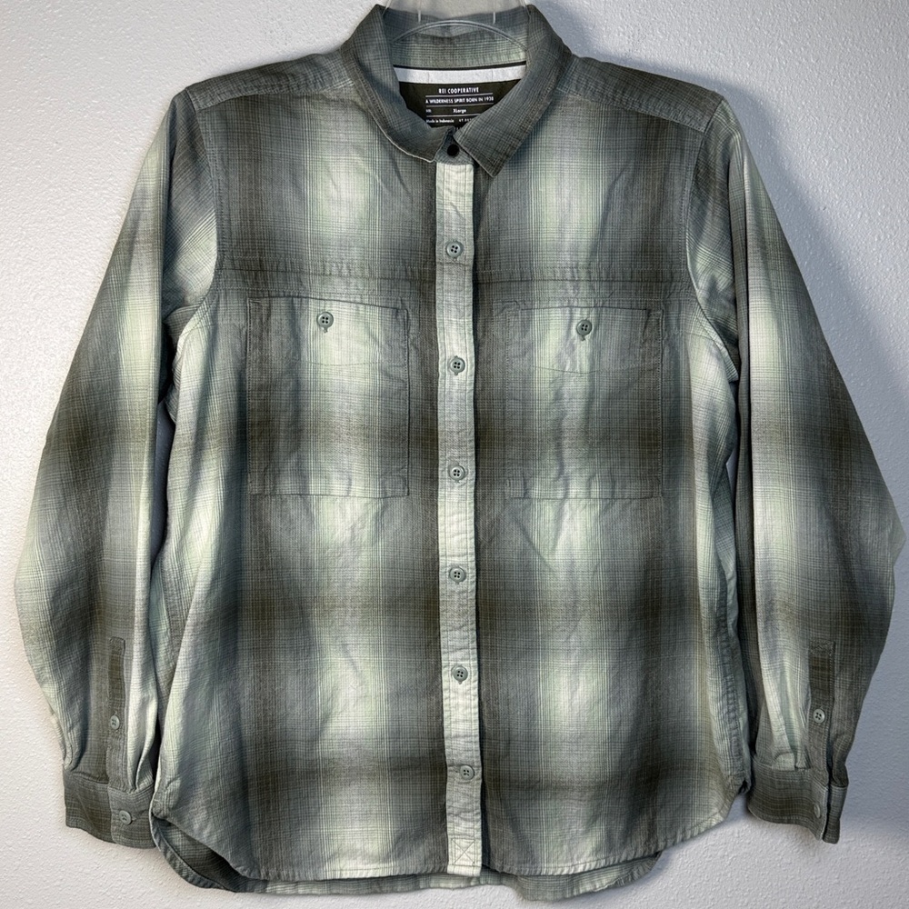 REI Coop Plaid Wallace Lake Flannel‎ ButtonUp Shirt Women XL Organic Cotton Fall - Picture 4 of 14